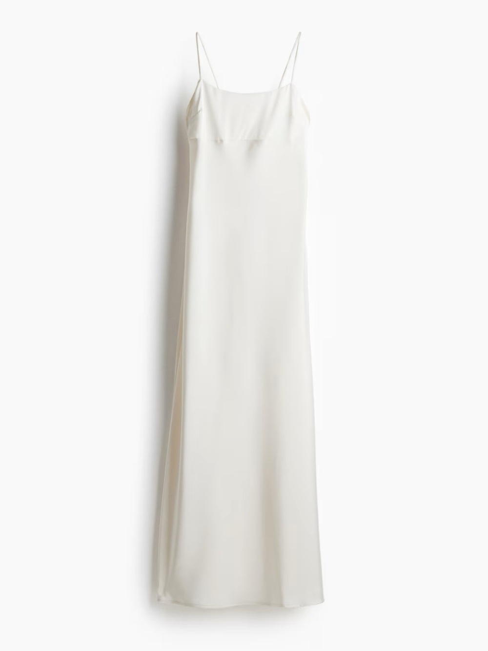 Elegant White Slip Maxi Dress with Spaghetti Straps